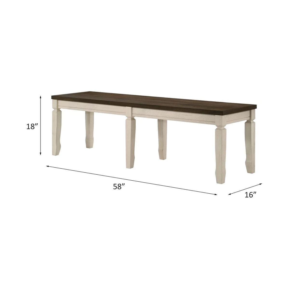 Weathered Oak and Cream Bench M767844