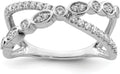 14k White Gold Criss Cross Diamond Ring T686725