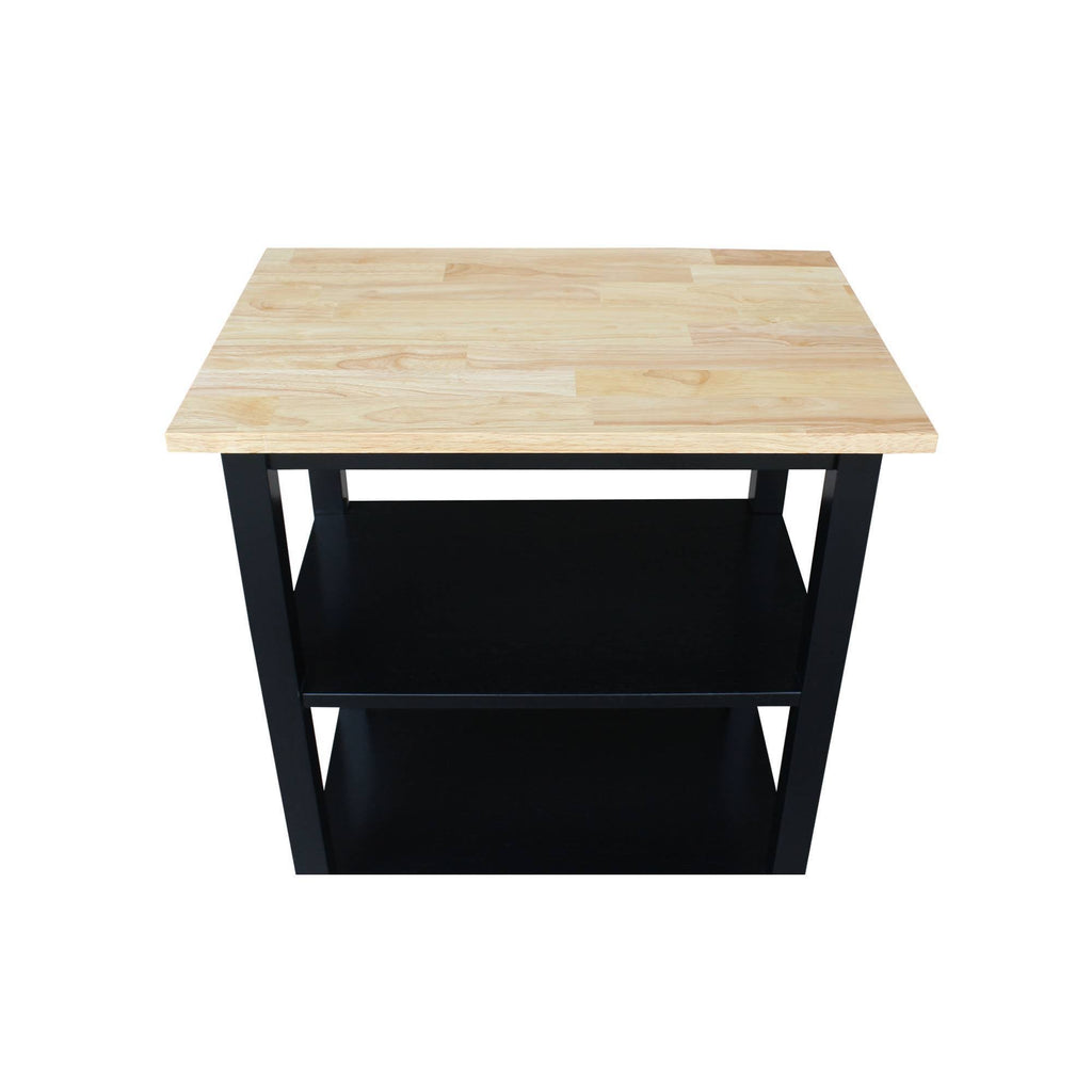 Black & Natural Microwave Cart W65014