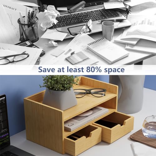 Bamboo 3 Drawer Desk Organizer J89373