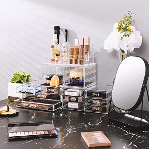 Clear Stackable 12 Drawers Makeup Organizer A421