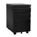Black 3-Drawer Mobile Vertical Filing Cabinet R973710