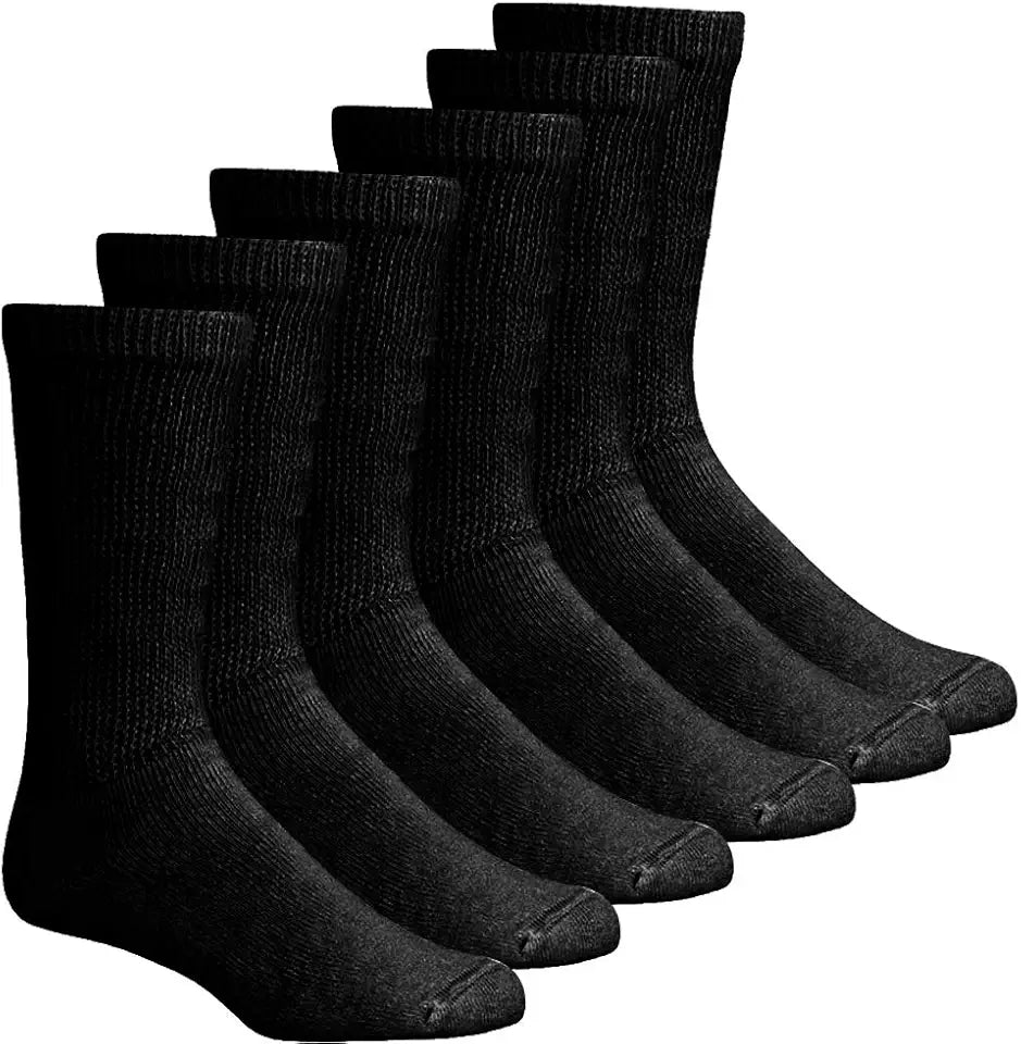 Men's Diabetic Crew Socks 3/6/12 Pairs Y4345