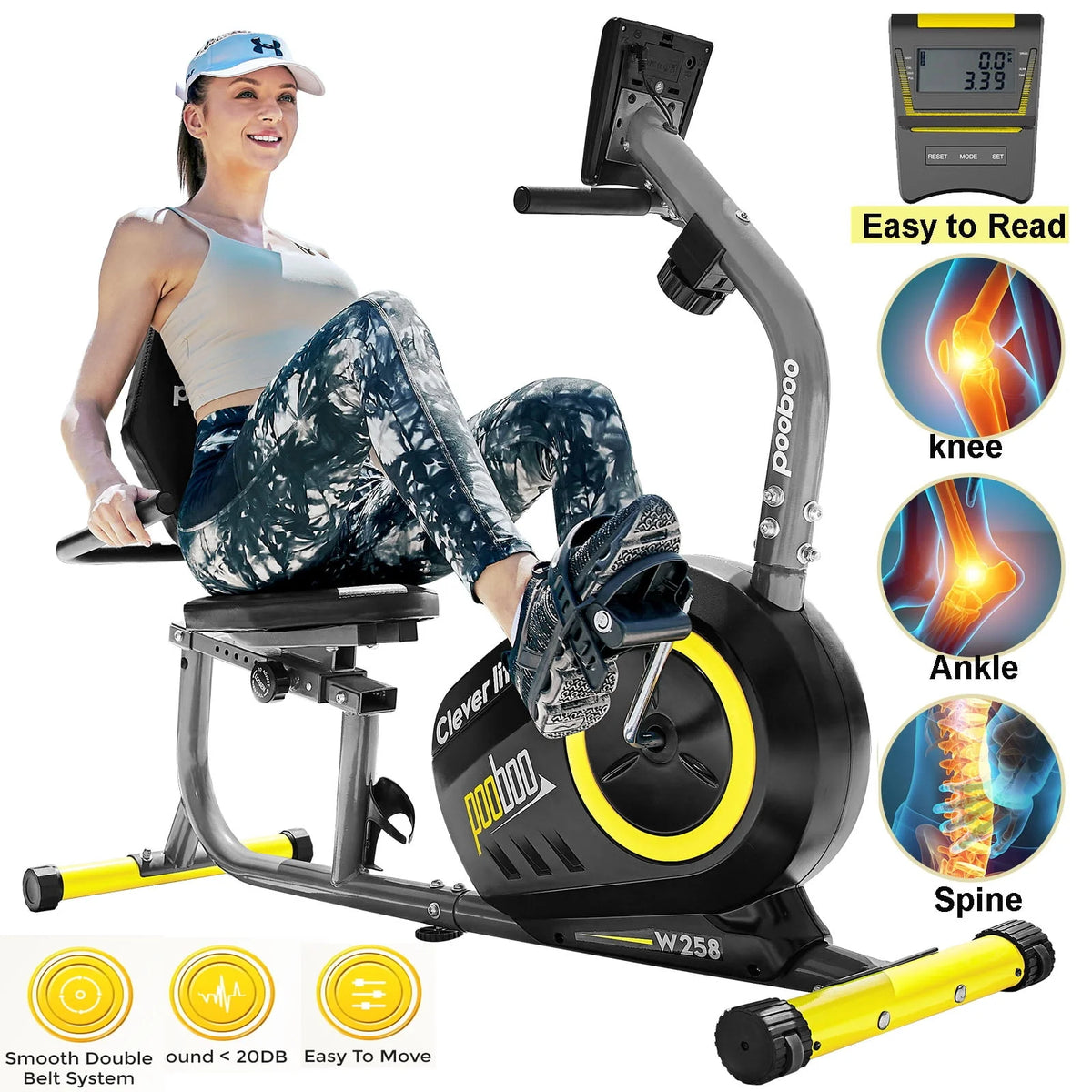 Recumbent Exercise Bike Magnetic Resistance Indoor Cycling Bike F815307
