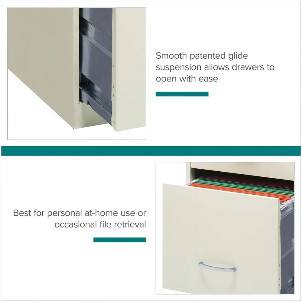 White 3 Drawer Metal File Cabinet with Lock Y4072