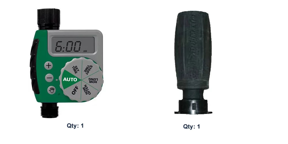 1-Port Hose Faucet Timer and 3-in-1 Drip Faucet Adapter C996