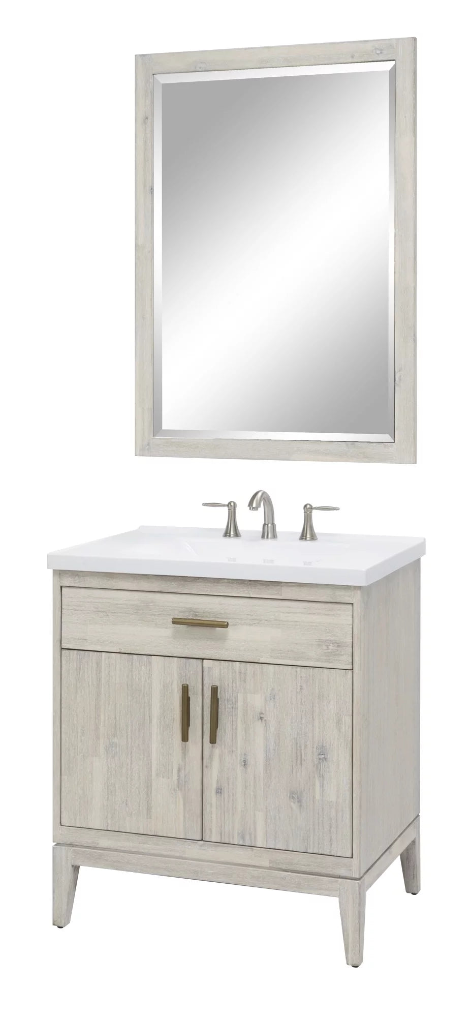 30" Free Standing Hardwood Vanity Cabinet Only Chalky White Z11823