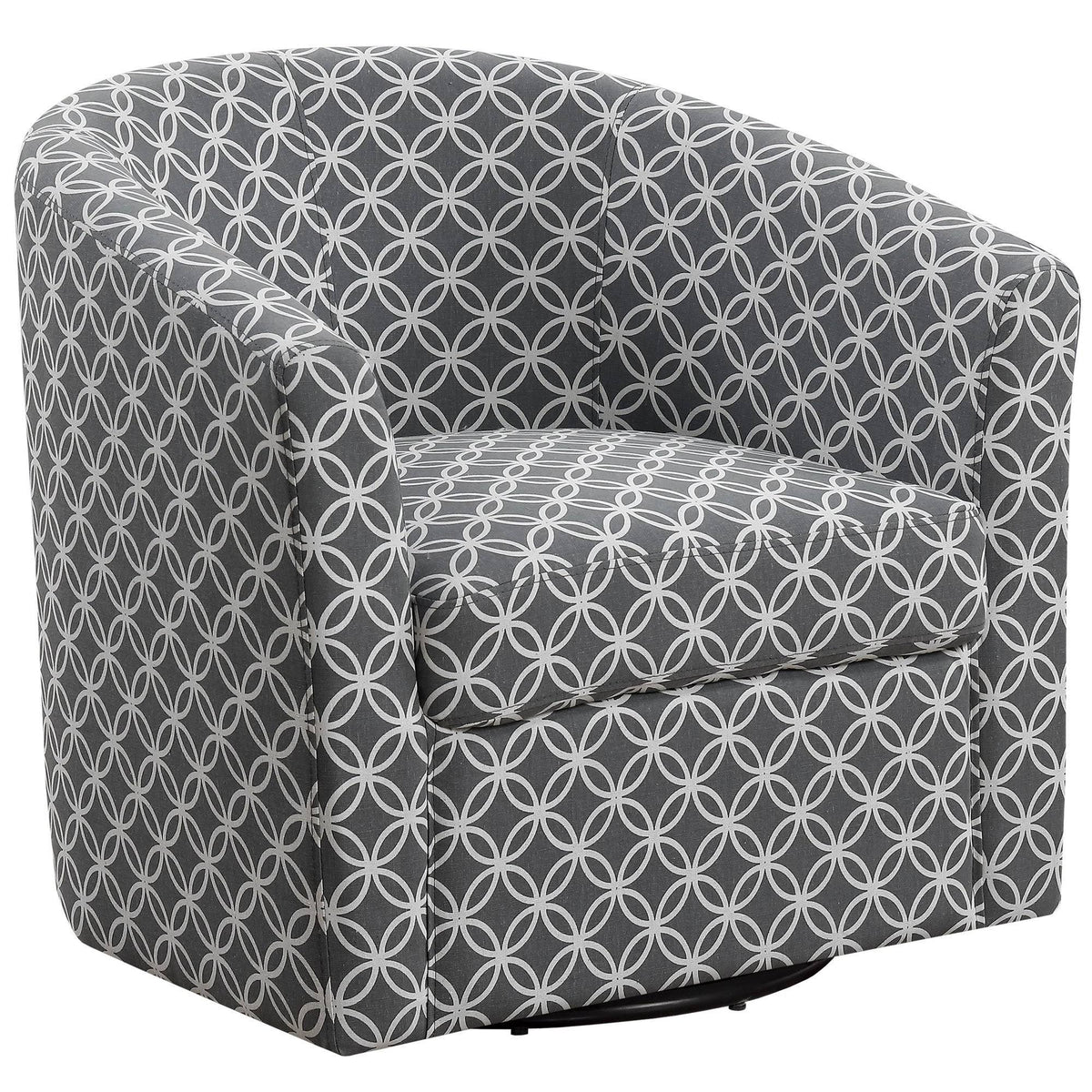 Swivel Grey Fabric Accent Chair B4074