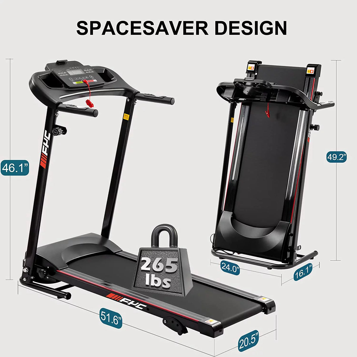 2.5HP Folding Incline Treadmill with Bluetooth Y910