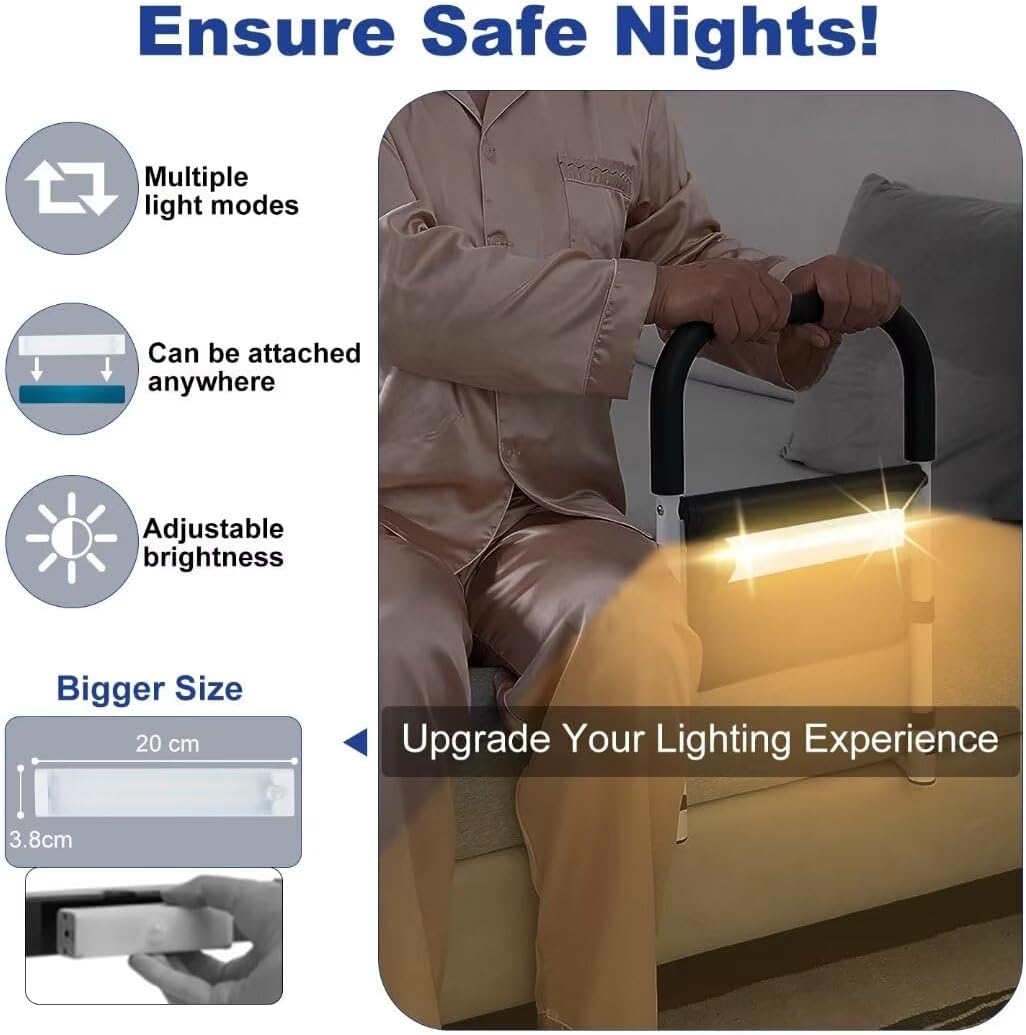 Bed Rail with Motion Light, Non-Slip Handle, Storage Pocket A931179
