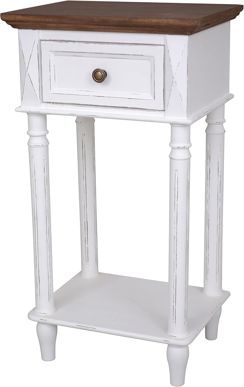 Antique White One-Drawer Lamp Table Y207460