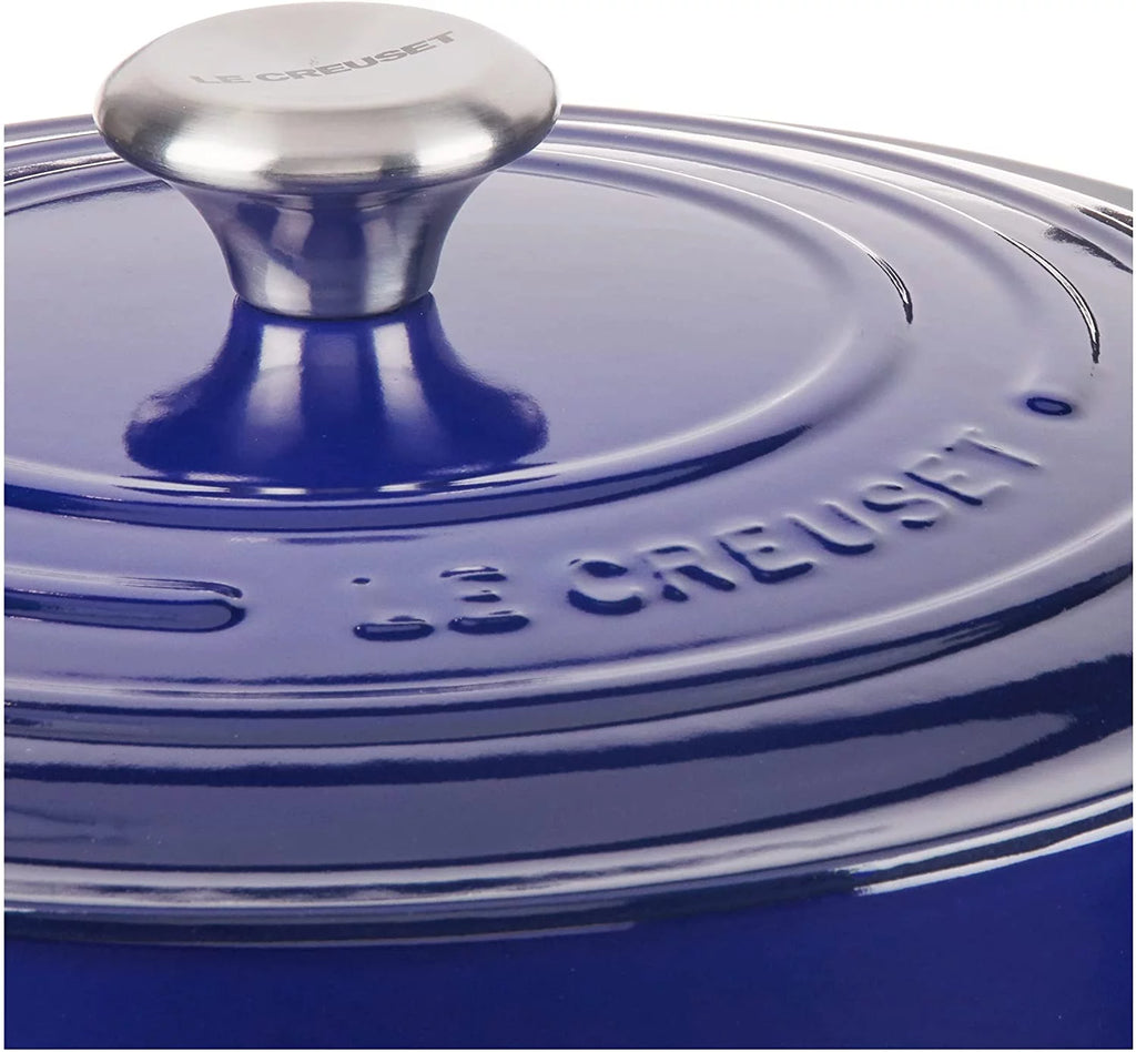 Enameled Cast Iron Round Dutch Oven, 7.25 qt., Indigo F566304