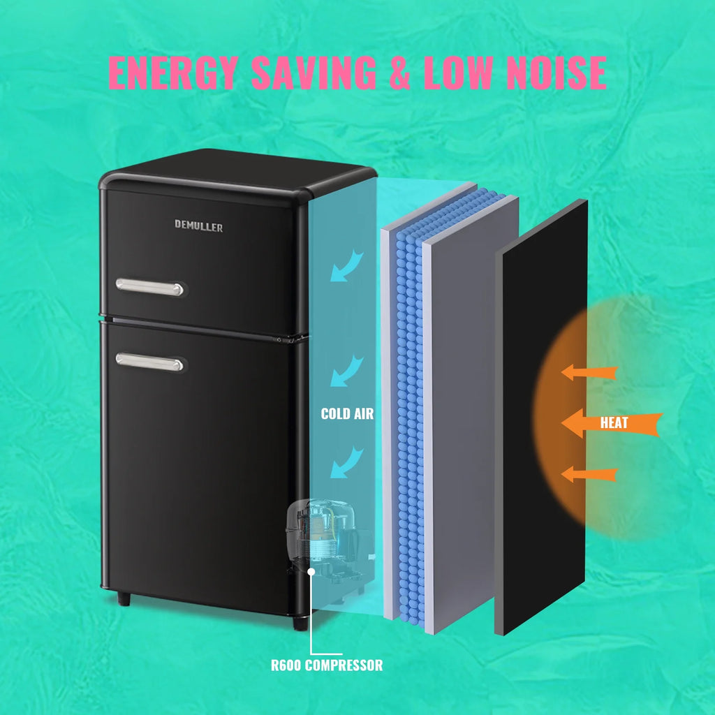 3.5 Cu. ft Double Door Mini Fridge T507