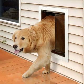White Large Wall Mount Pet Door L9043