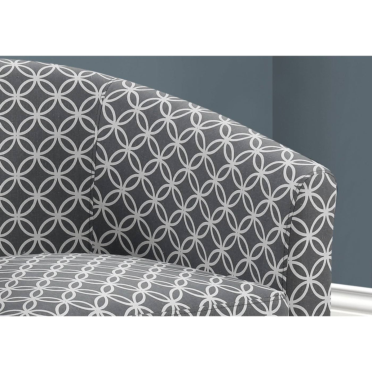 Swivel Grey Fabric Accent Chair B4074