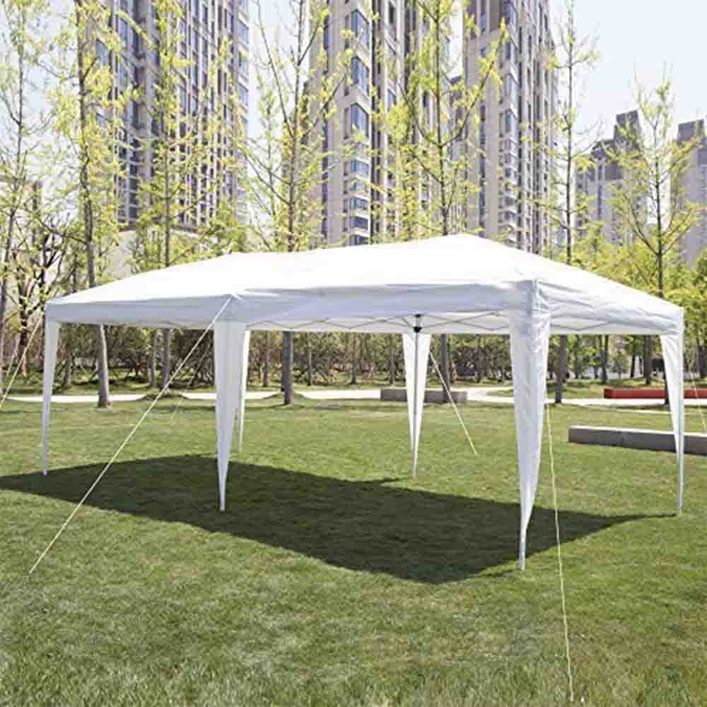 10 x 20-Feet White Pop Up Canopy Tent with 4 Removable Sidewalls M65260