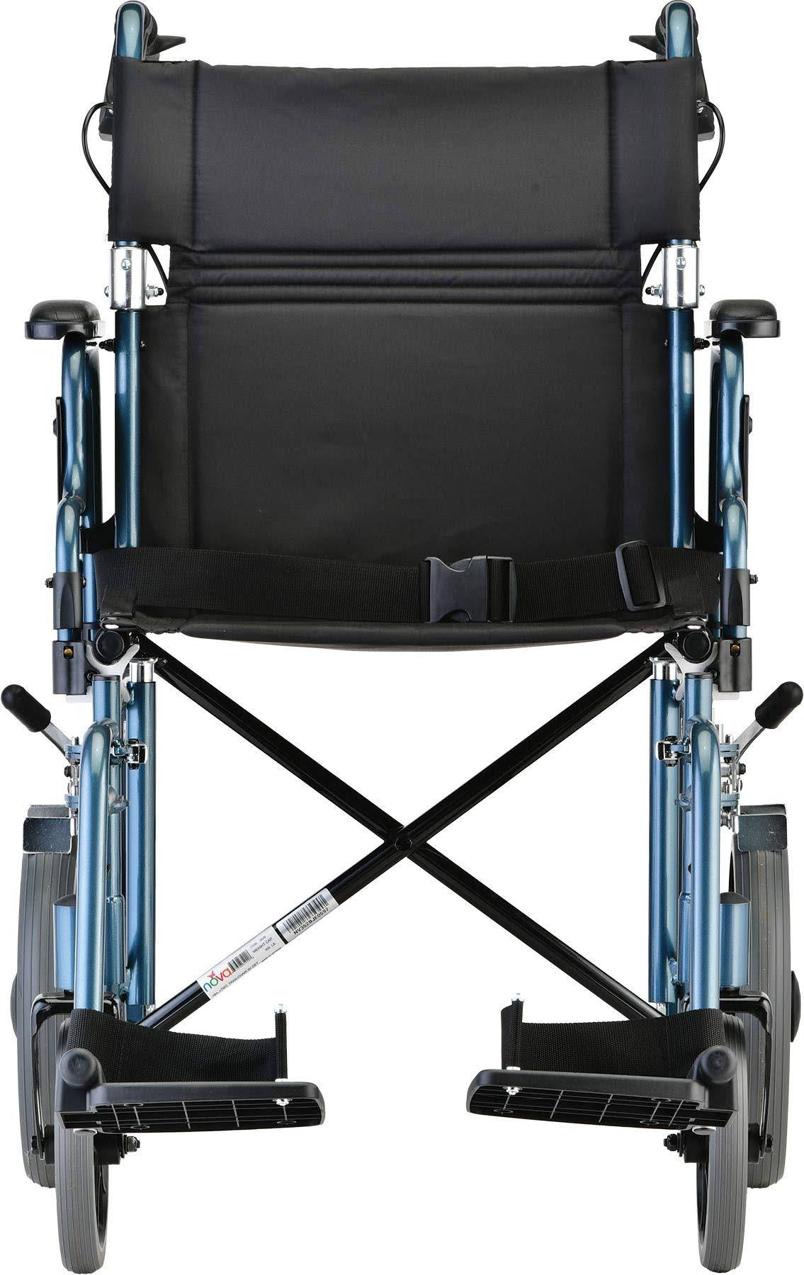 Lightweight Transport Chair with 12” Rear Wheels Blue O221425