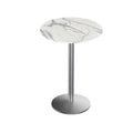 42 in. Tall Indoor & Outdoor All-Season Table with 32 in. Dia. White Marble Top D6694