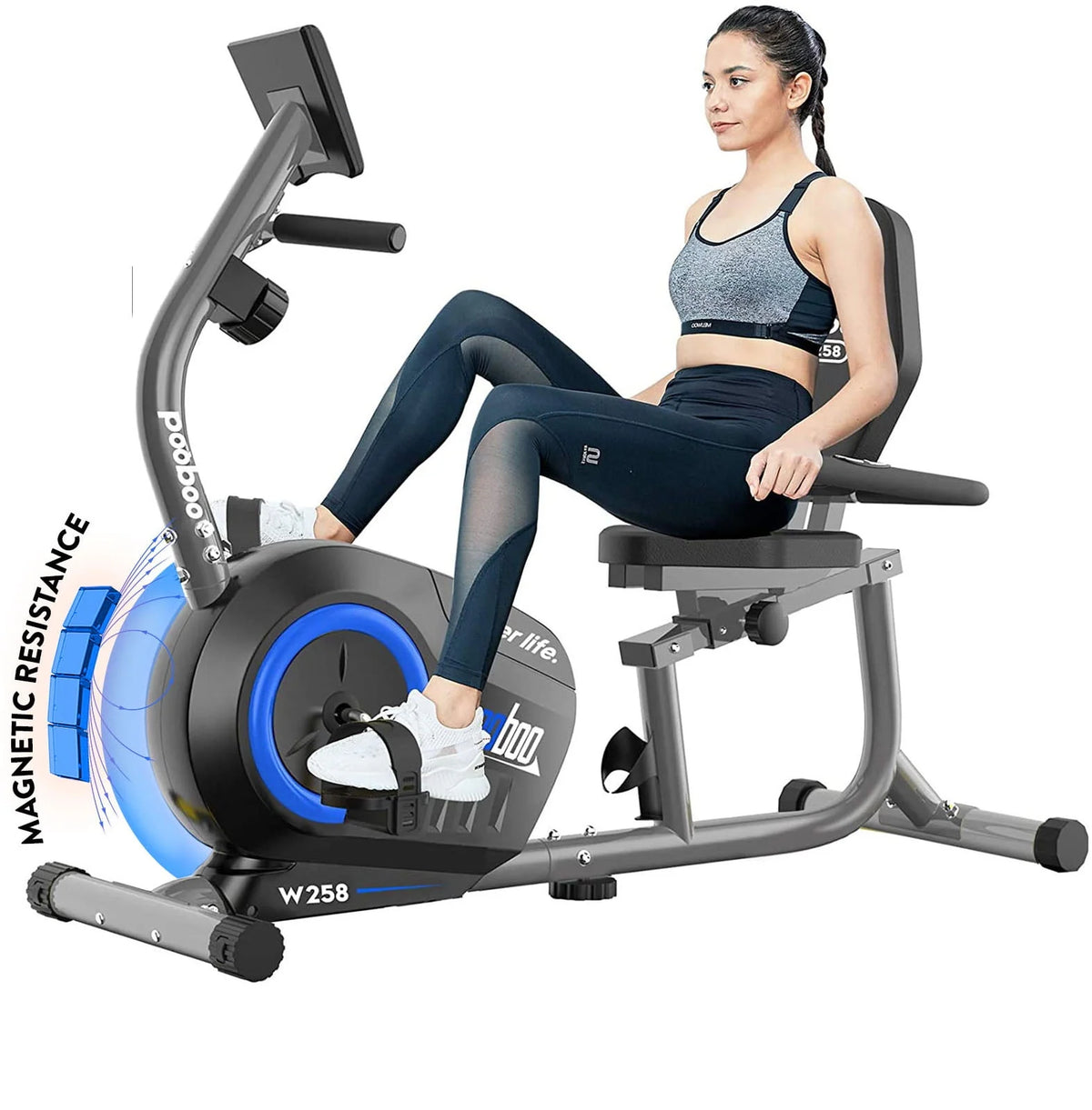 Recumbent Exercise Bike Magnetic Resistance Indoor Cycling Bike F815307