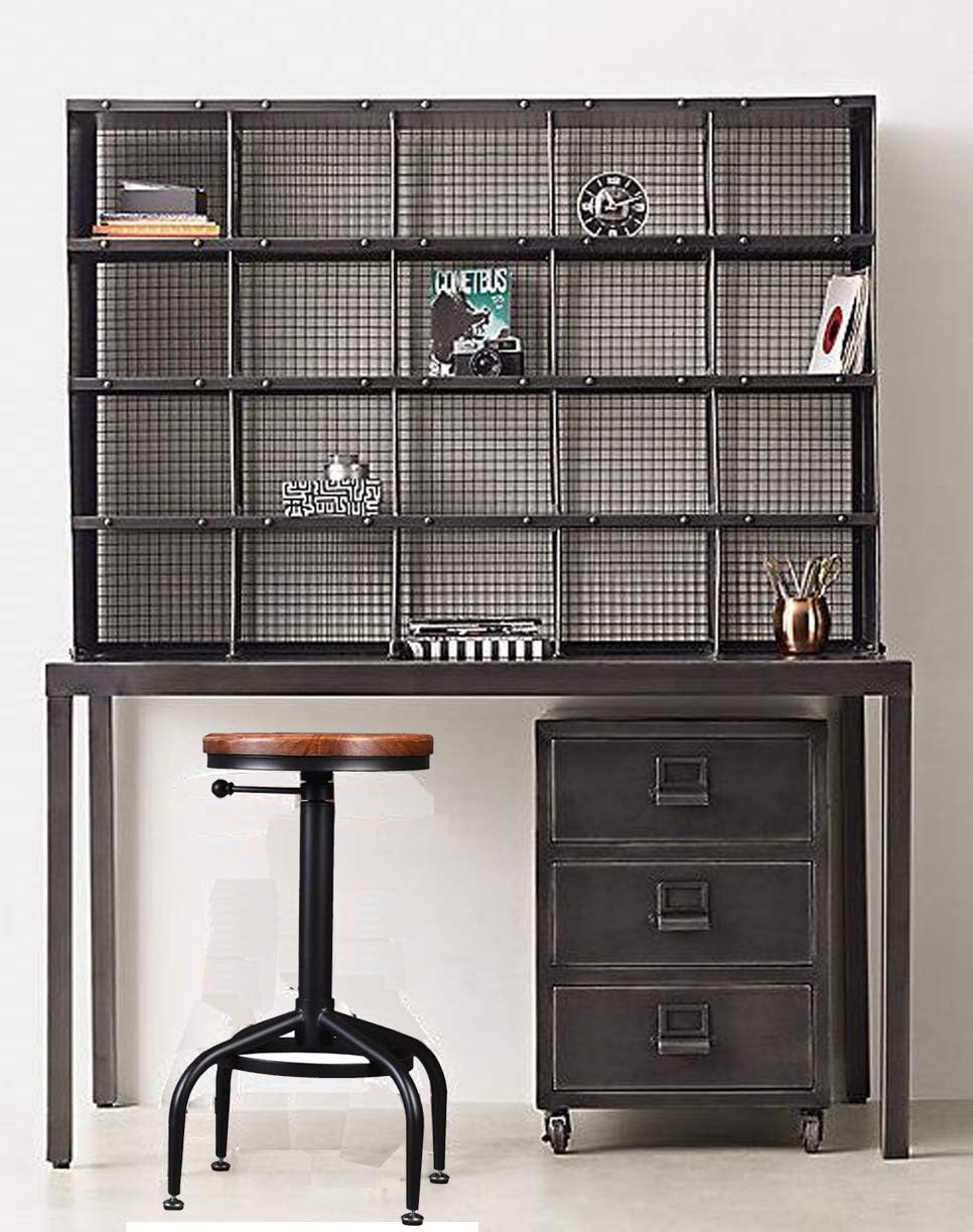 Set of 2 Adjustable Swivel Metal Barstools V589