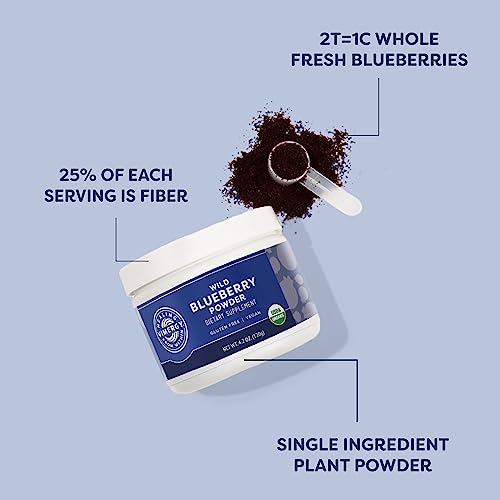USDA Organic Wild Blueberry Supplement Powder, 62 Servings (250g) W484