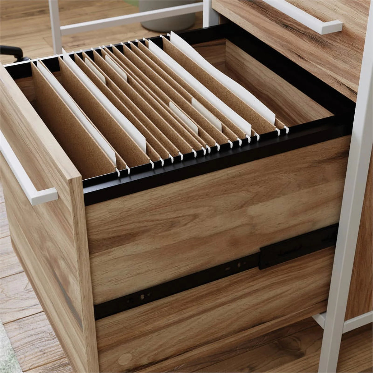 Kiln Acacia Brown Engineered Wood Metal Desk X3508