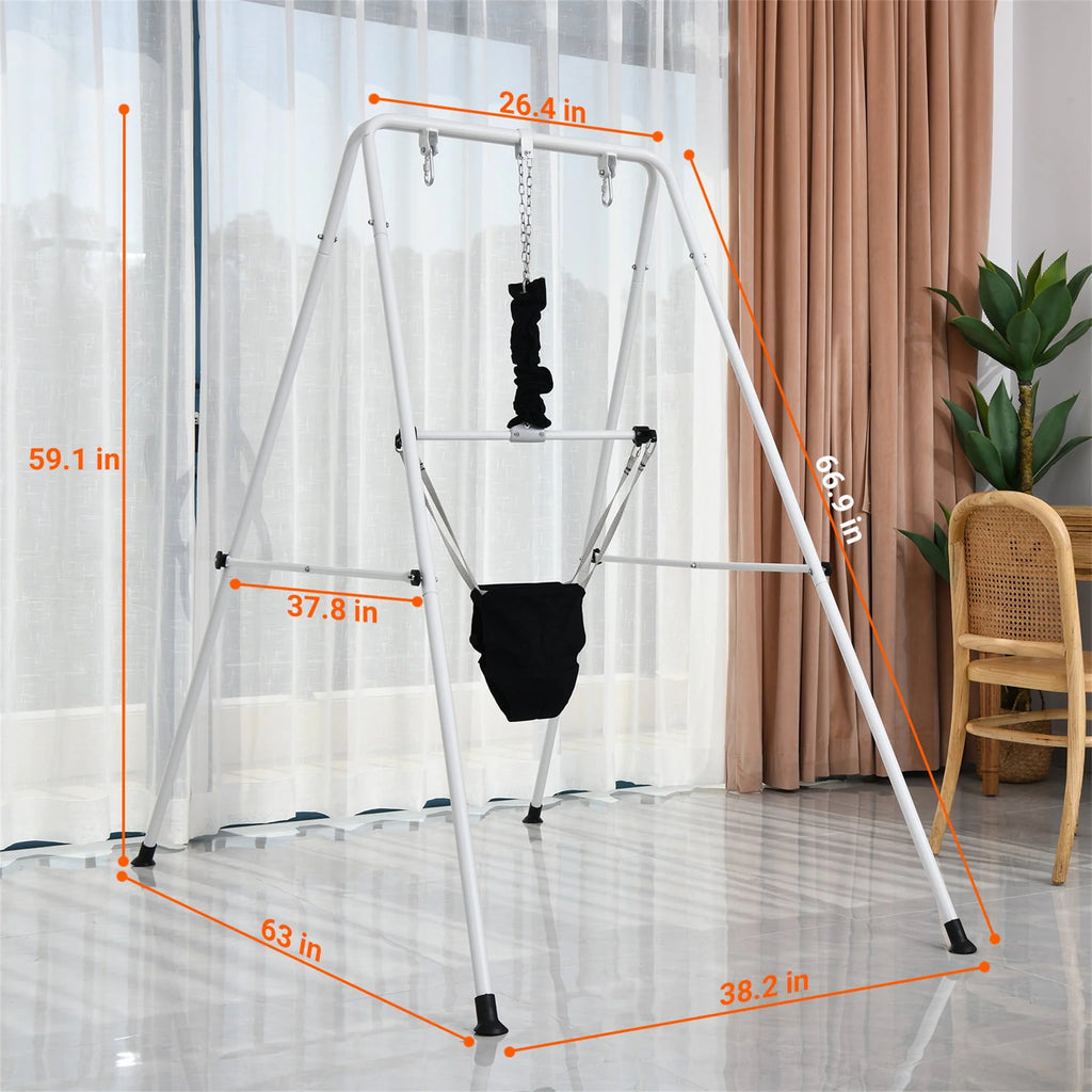 2 in 1 Toddler Metal Swing Set and Baby Jumper with Stand A69685