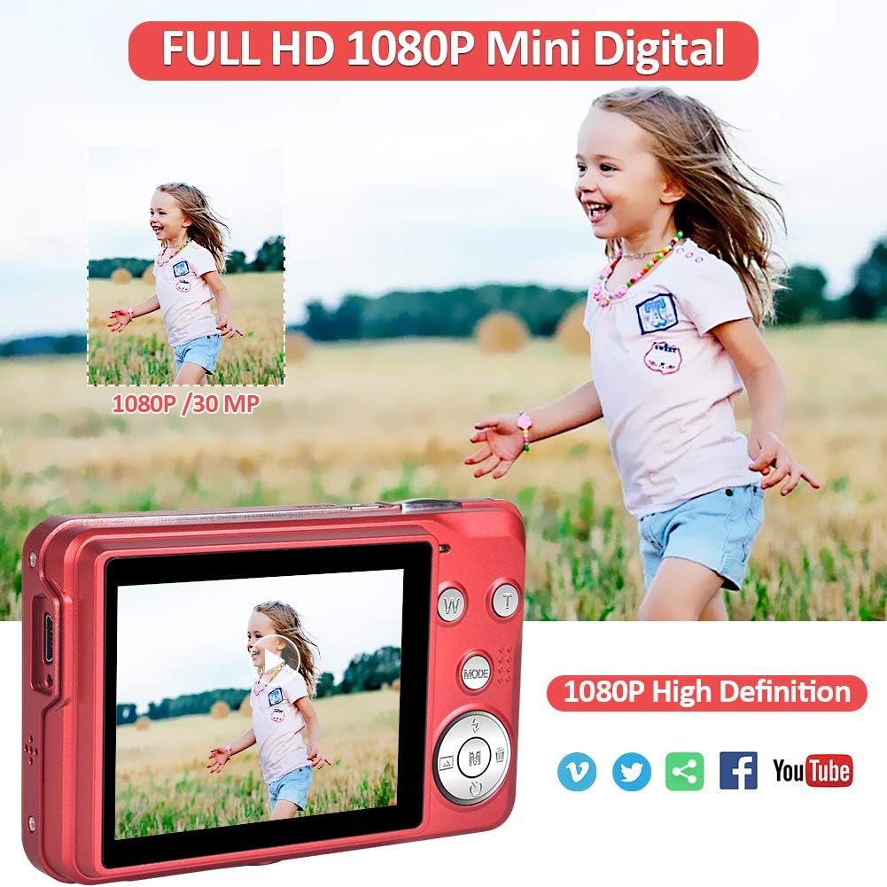 30 MP Digital Camera with 8X Digital Zoom Compact Camera with 32GB SD Card and 2 Batteries B65562