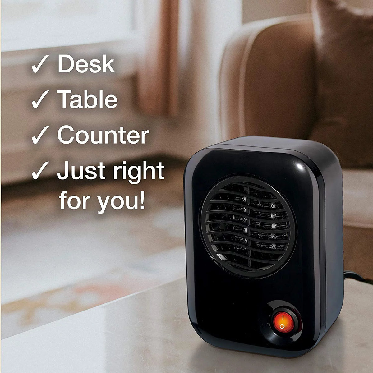 Black 200W Mini Space Heater T26722