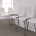 White Stack Chair with Lumbar Support and Silver Frame T234512