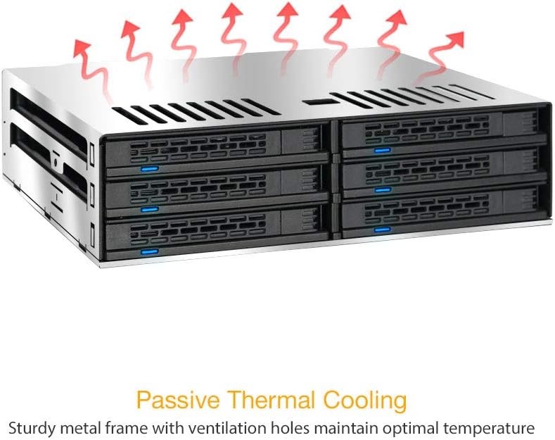 6 x 2.5" SATA HDD / SSD Hot Swap Cage for External 5.25" Bay Y52091