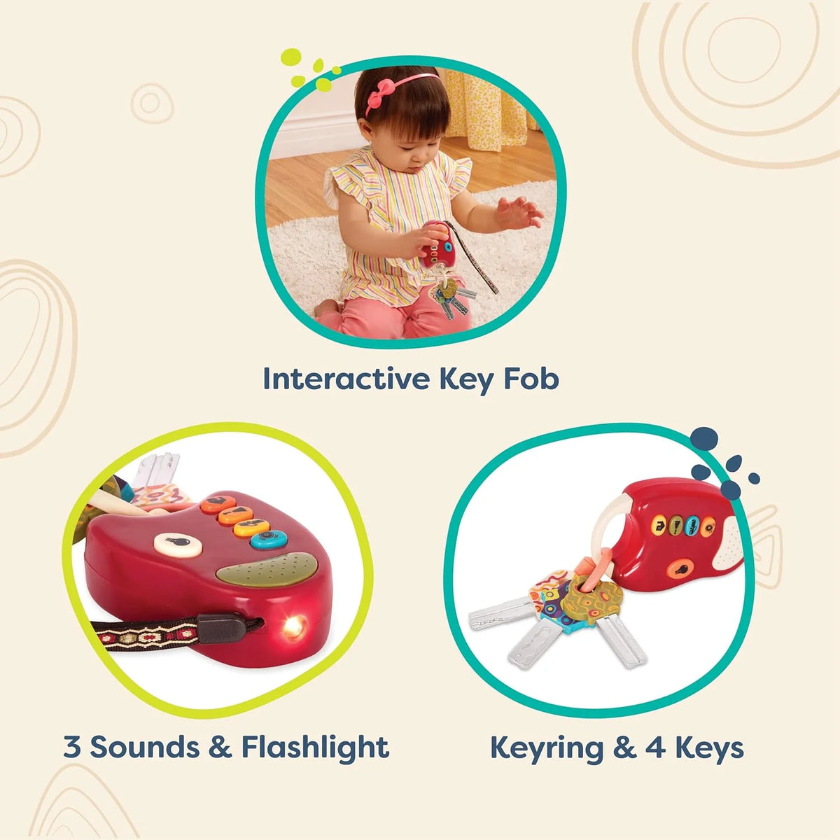Lights & Sounds Toy Keys for Kids I492