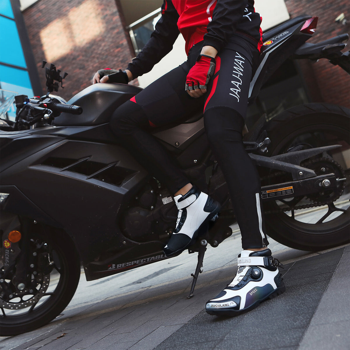 Men Motorcycle Shoes Anti-Slip Boots D5724