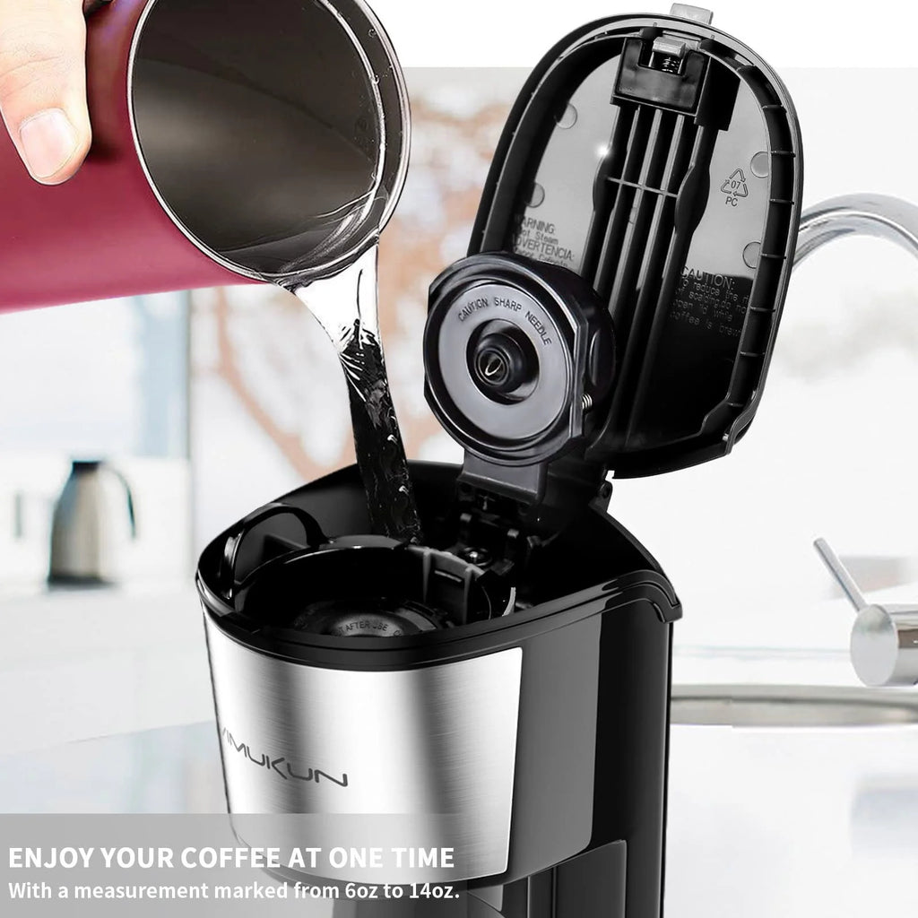 Single Serve Coffee Maker with 6 to 14oz Reservoir, Mini Size E39396