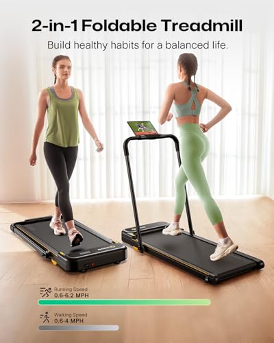 Compact Folding Treadmill with Safety Handle W672317