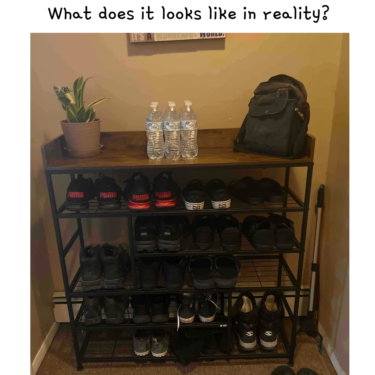Black 6 Tier Metal Shoe Rack S837670