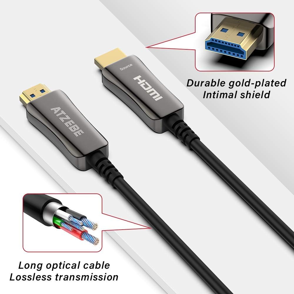 Fiber Optic HDMI Cable 328ft 4K@60Hz HDR ARC 18Gbps W2257