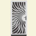 36 in. x 80 in. White Steel Security Door with Black Perforated Screen U30461