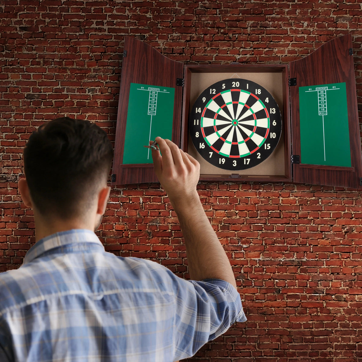 Steel-Tip Dart Board Cabinet Set T9743