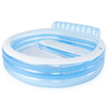 Round Inflatable Above Ground Pool with Seat and Backrest I918230