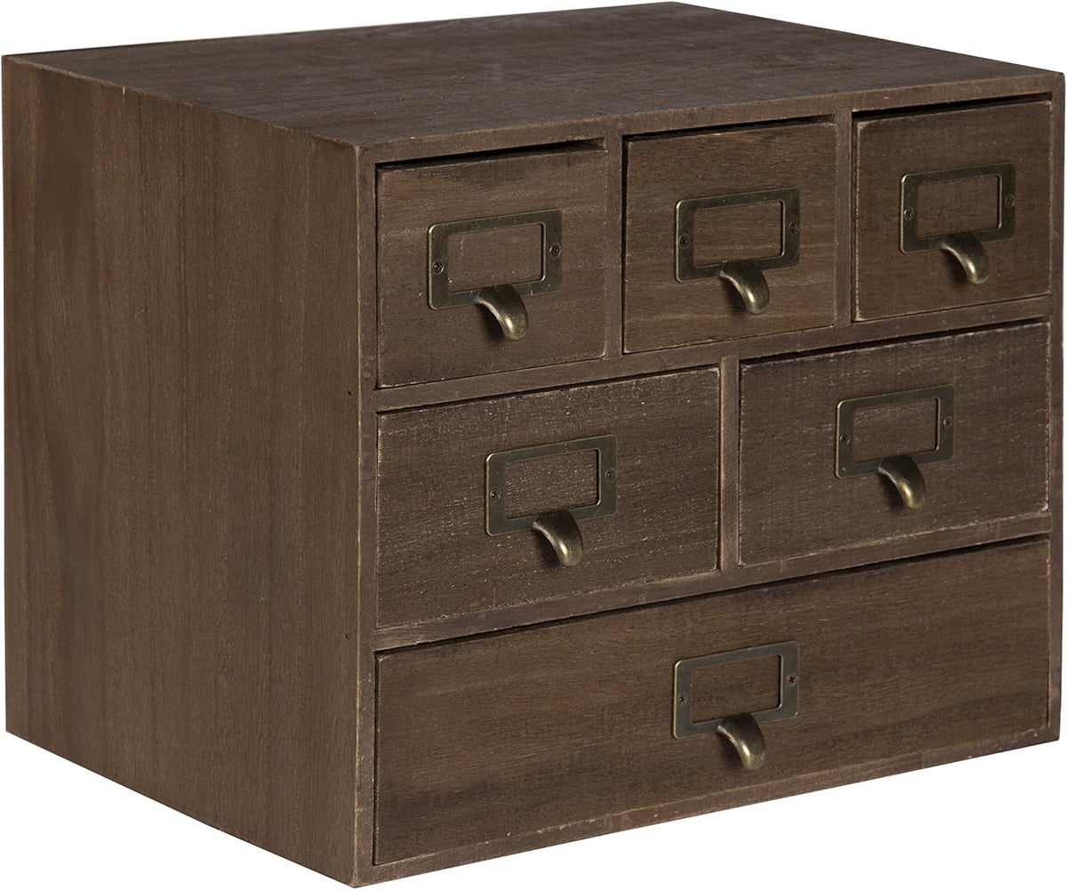 Rustic White Wood Desk Drawer Set with Letter Holder P3291
