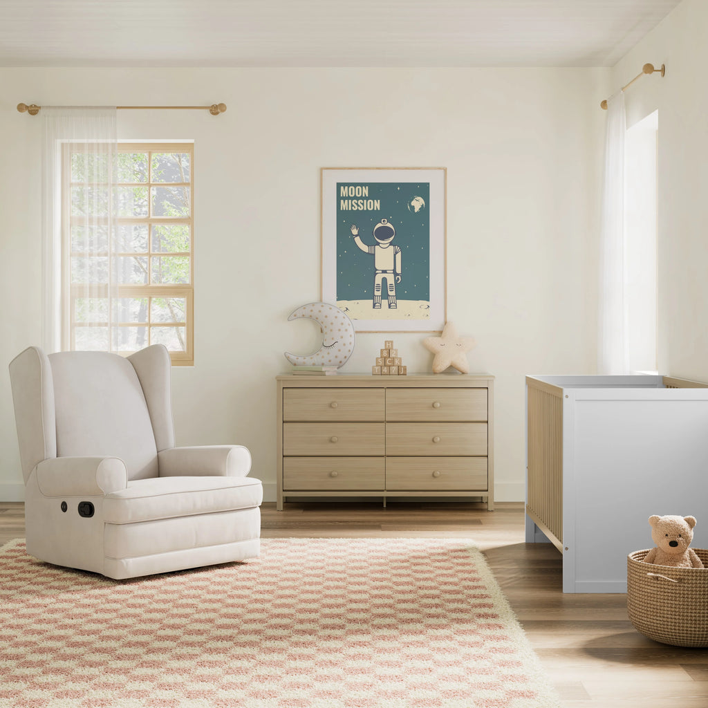 White 6 Drawer Kids Double Dresser L5203