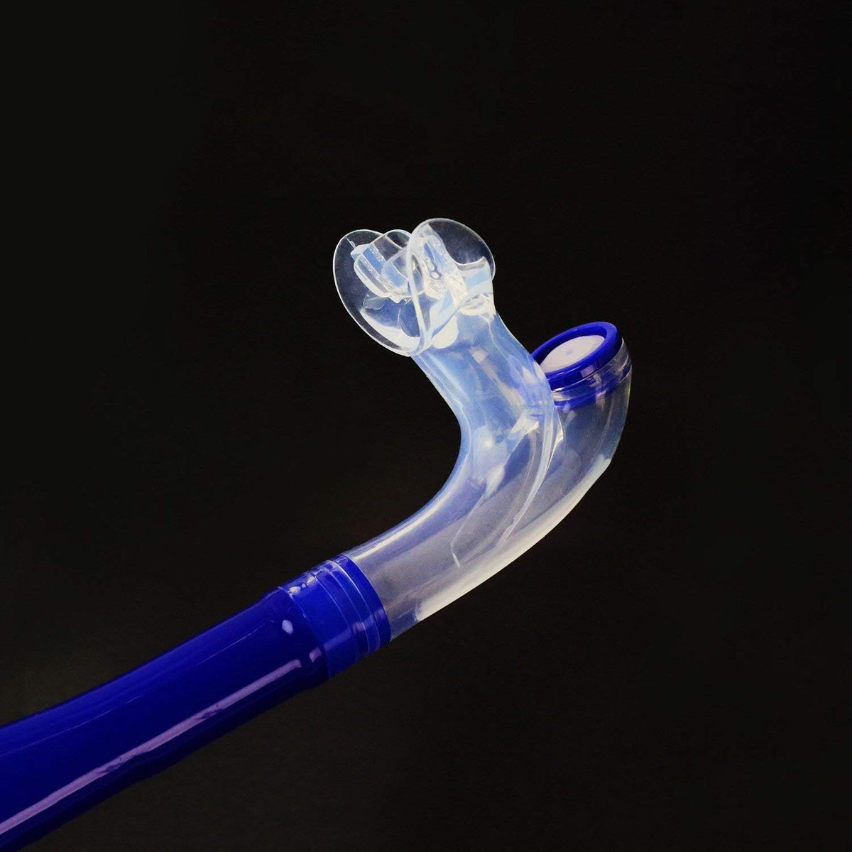 Blue Center Mount Snorkel with Silicone Mouthpiece and One-Way Purge Valve C30816