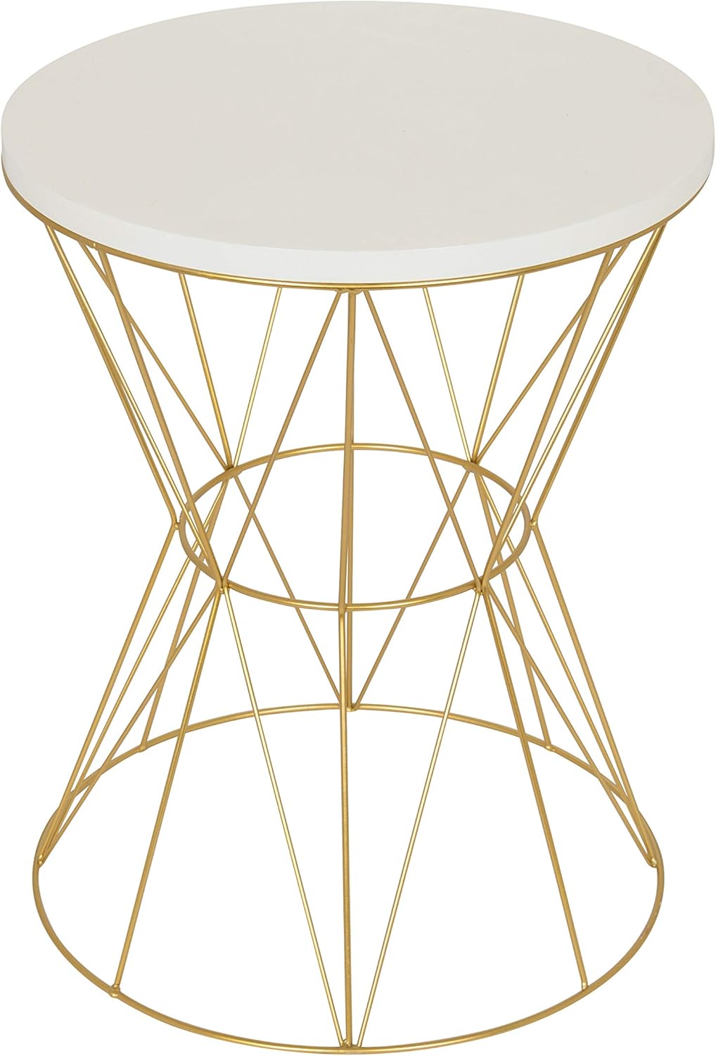 Round Accent Table with Cage Metal Frame X7346