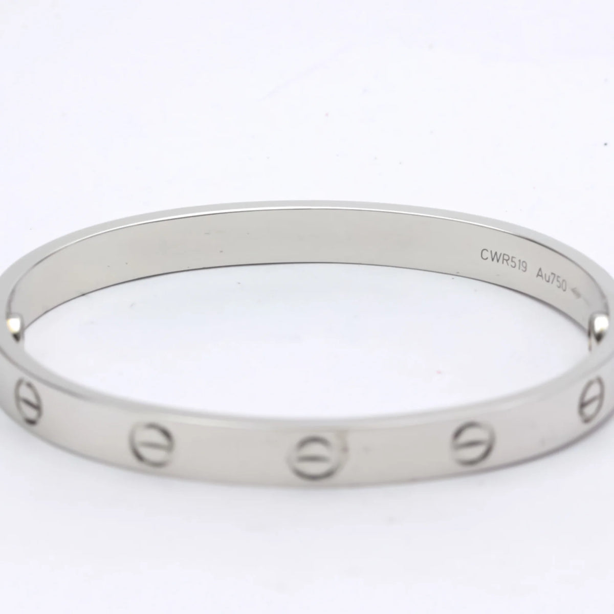18K White Gold Love Bracelet Bangle C105
