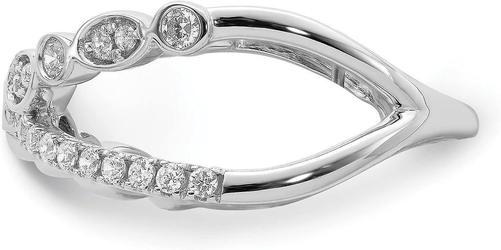 14k White Gold Criss Cross Diamond Ring T686725