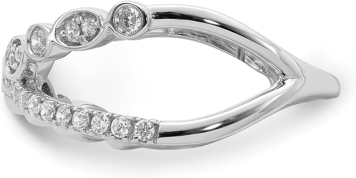 14k White Gold Criss Cross Diamond Ring T686725