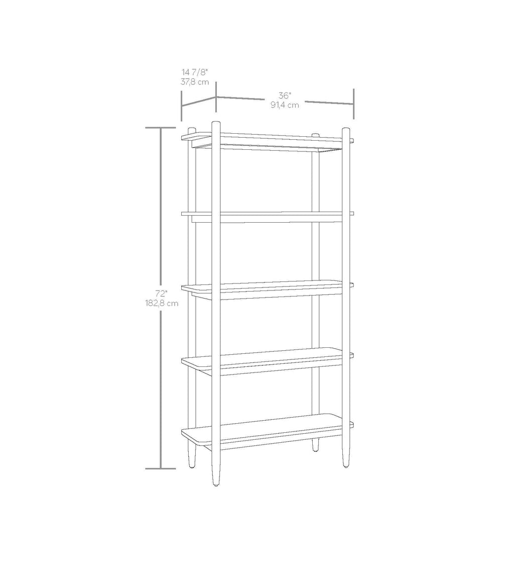 5 Shelf Wood Bookcase P783490