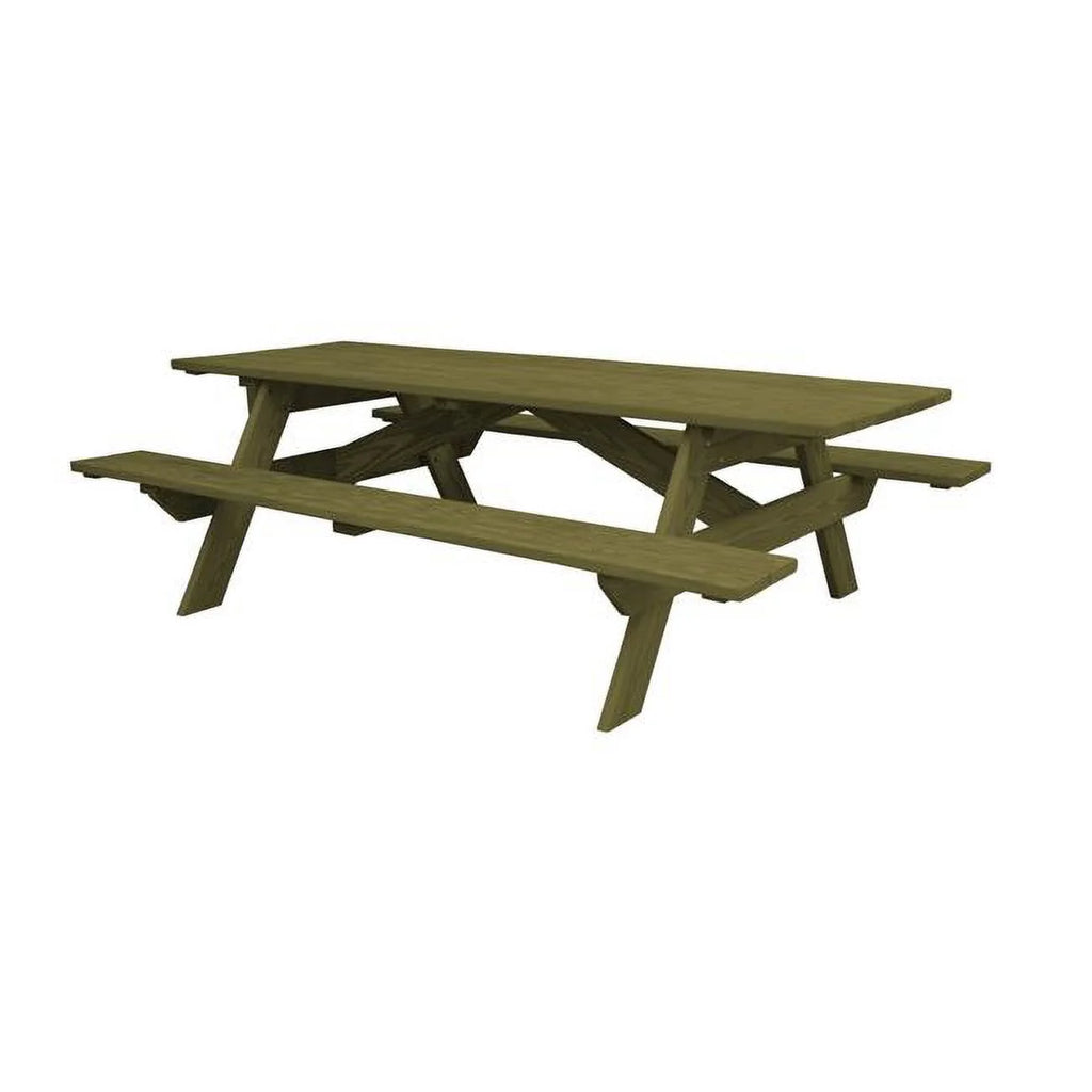 Green Solid Wood Outdoor Picnic Table S5401