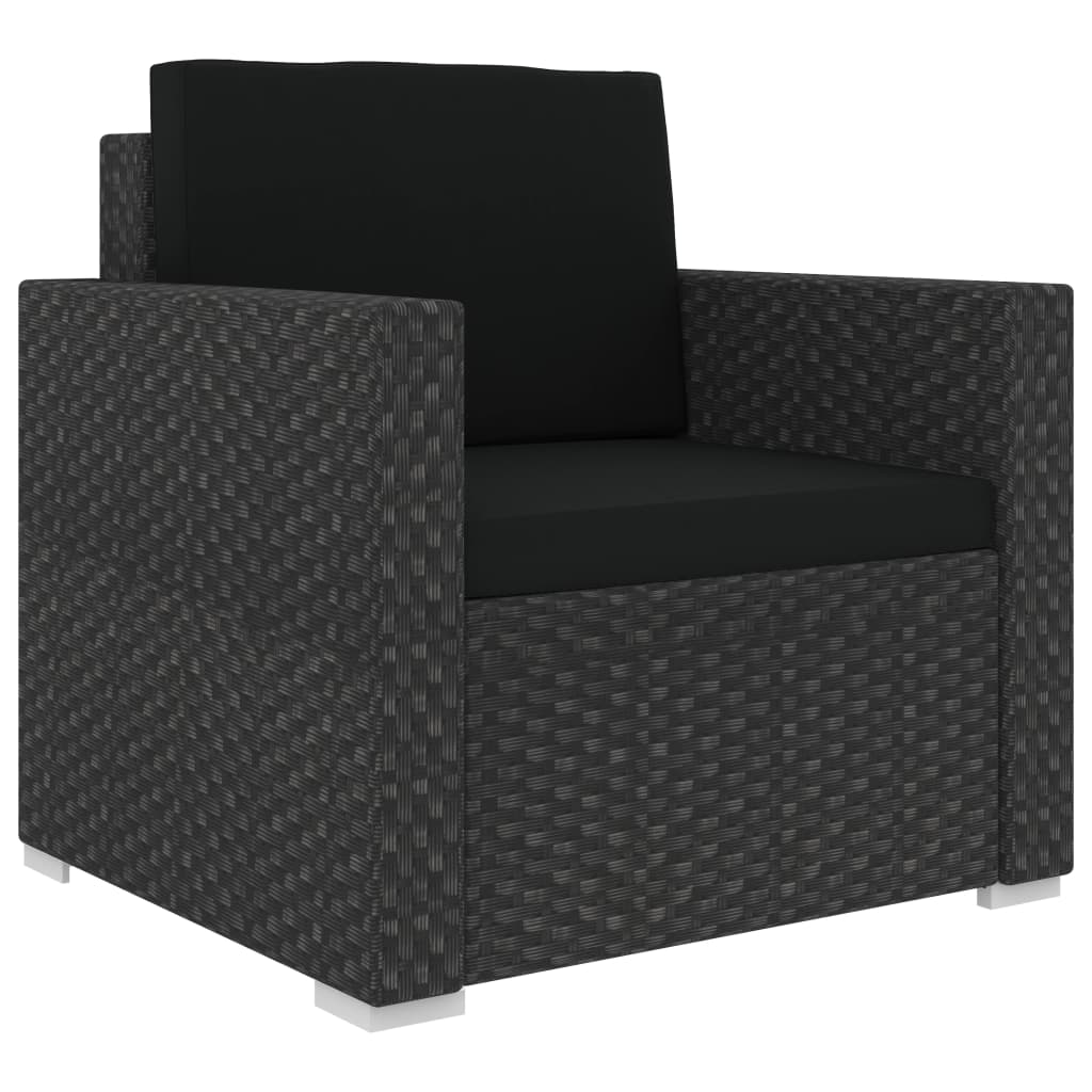 13 Piece Poly Rattan Outdoor Sectional Sofa Set with Coffee Table Ottoman and Armchair J749645